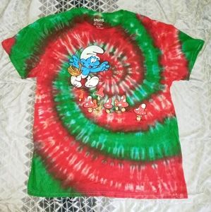 Tie dye Smurfs t-shirt